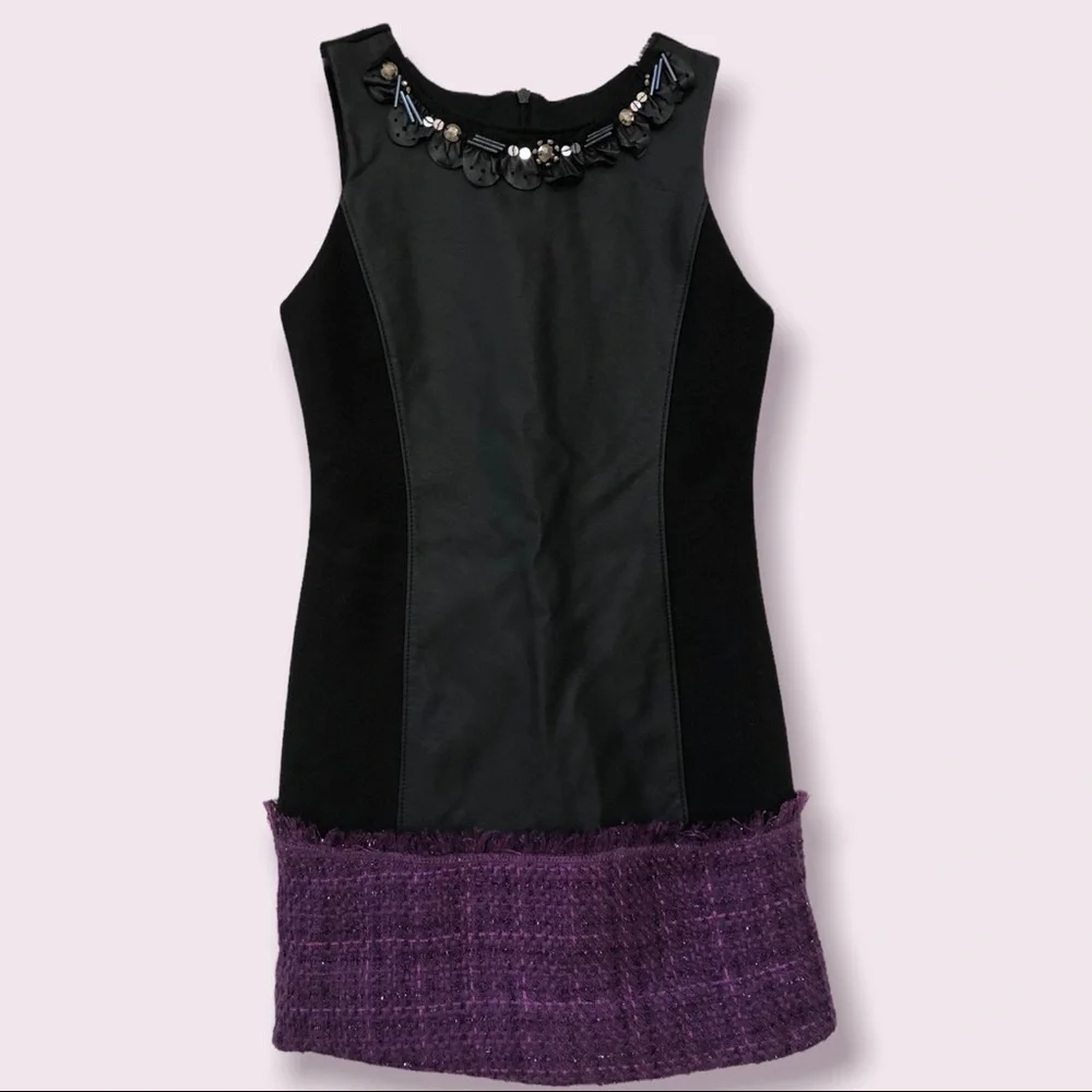 ⭐️ Girls Size 8 Blush By US Angels Black & Purple leatherette Dress